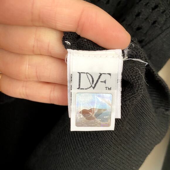 Diane von Furstenberg Dorothea Wool Cardigan Black Small - Picture 4 of 8